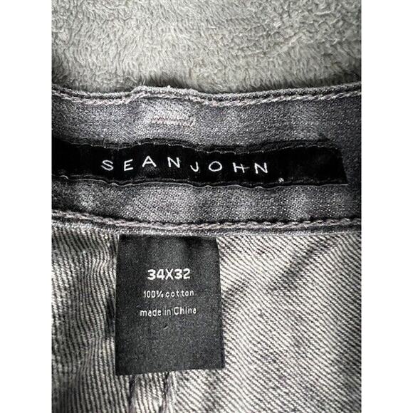 Vtg Sean John Jeans Mens 34x32 Black Loose Relaxed Baggy Hip Hop 90s Y2K Denim - Picture 2 of 8